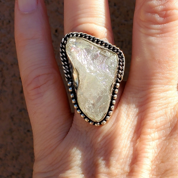 New Titanium Crystal 925 Silver Ring. - Picture 13 of 16